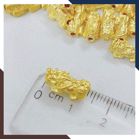 Charm tỳ hưu vàng ta 24k 9999 size nhỏ 5mm x 10mm
