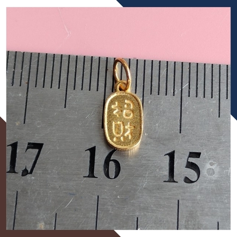 Charm vàng 18k, charm treo thẻ bài may mắn mã 039AC582