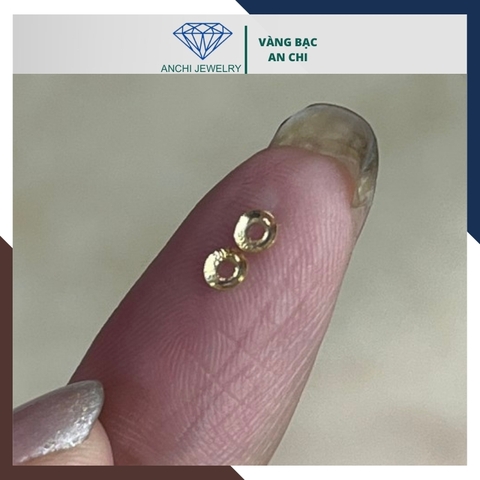 Charm vàng 18k ốp hạt ngọc trai xuyên tâm làm mặt dây chuyền mã 3.28O4.160