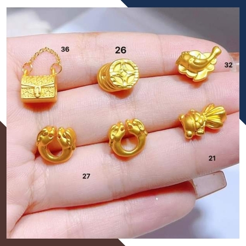 Charm vàng 24k, charm vàng ta 9999 nhiều mẫu