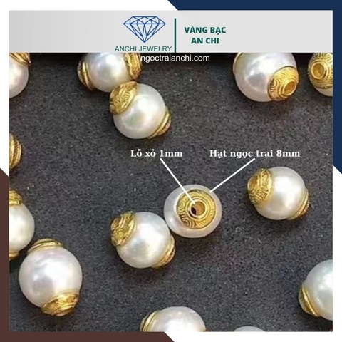 Mặt dây chuyền ngọc trai xuyên tâm ốp bạc mạ vàng mã AC070