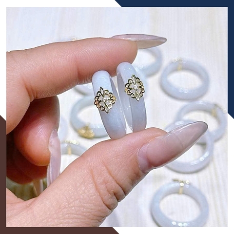 Nhẫn Bạch Ngọc Liền Khối 3mm Khánh Vàng 10K – NPT56