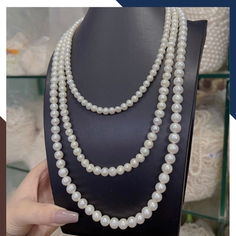 Vòng ngọc trai 3 tầng mặc áo dài đẹp cho nữ mã 3T78CH220