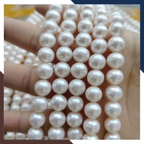 Chuỗi ngọc trai nguyên liệu giá sỉ size to 10-11mm cao cấp làm vòng cổ vòng tay mã AC2400