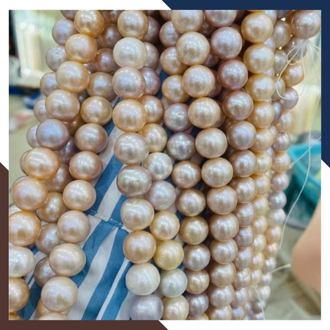 Chuỗi ngọc trai nguyên liệu size 10-11mm cao cấp làm vòng cổ vòng tay, bán buôn toàn quốc mã AC1080