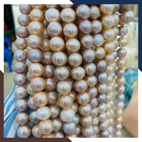 Chuỗi ngọc trai nguyên liệu size 10-11mm cao cấp làm vòng cổ vòng tay, bán buôn toàn quốc mã AC1080