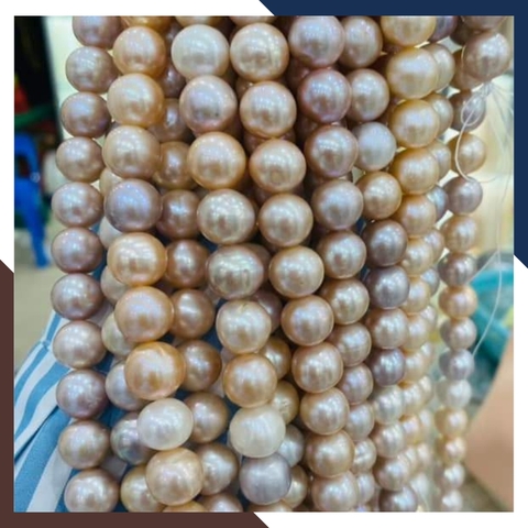 Chuỗi ngọc trai nguyên liệu size 10-11mm cao cấp làm vòng cổ vòng tay, bán buôn toàn quốc mã AC1080