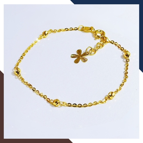 Combo lắc tay và lắc chân bi vàng tây 10k cho nữ đẹp mã T38C52