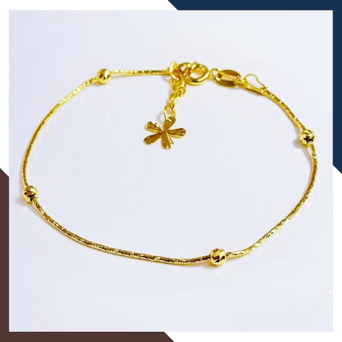 Combo lắc tay và lắc chân bi vàng tây 10k cho nữ đẹp mẫu dây mì mã T50C69