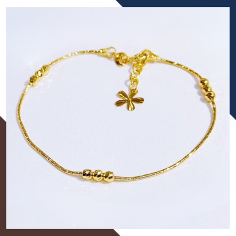 Combo lắc tay và lắc chân bi vàng tây 10k cho nữ đẹp mẫu dây mì mã T59C72