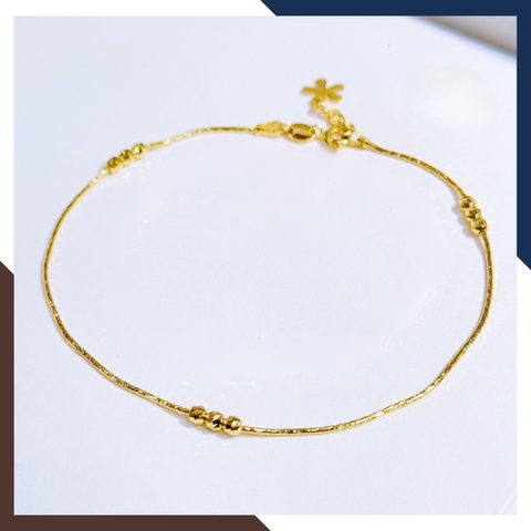 Combo lắc tay và lắc chân bi vàng tây 10k cho nữ đẹp mẫu dây mì mã T59C72