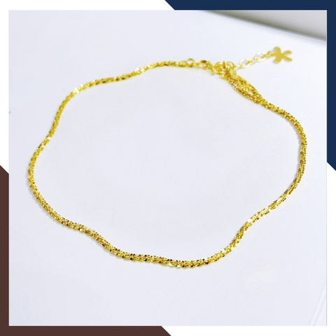 Combo lắc tay và lắc chân dây xù vàng tây 10k cho nữ đẹp mã T46C57