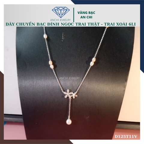 Dây chuyền ngọc trai nữ mặc áo dài thật đẹp mã D125TX11T2l8