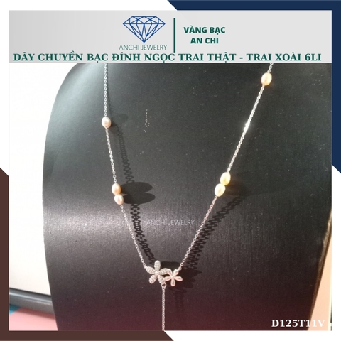 Dây chuyền ngọc trai nữ mặc áo dài thật đẹp mã D125TX11T2l8