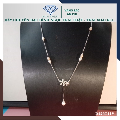 Dây chuyền ngọc trai nữ mặc áo dài thật đẹp mã D125TX11T2l8