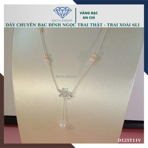 Dây chuyền ngọc trai nữ mặc áo dài thật đẹp mã D125TX11T2l8