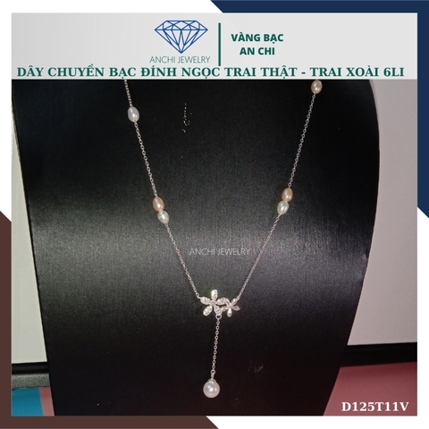 Dây chuyền ngọc trai nữ mặc áo dài thật đẹp mã D125TX11T2l8