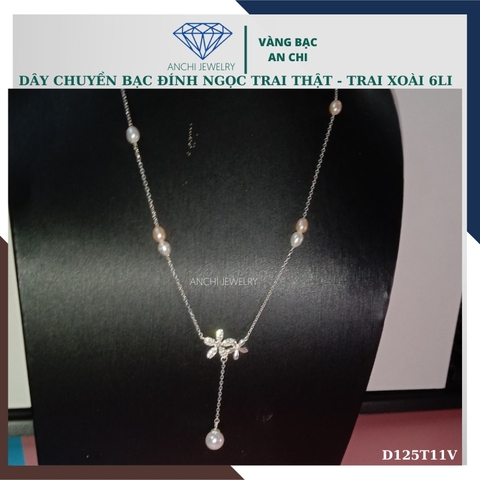 Dây chuyền ngọc trai nữ mặc áo dài thật đẹp mã D125TX11T2l8