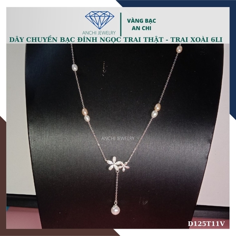Dây chuyền ngọc trai nữ mặc áo dài thật đẹp mã D125TX11T2l8