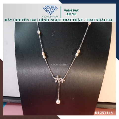 Dây chuyền ngọc trai nữ mặc áo dài thật đẹp mã D125TX11T2l8