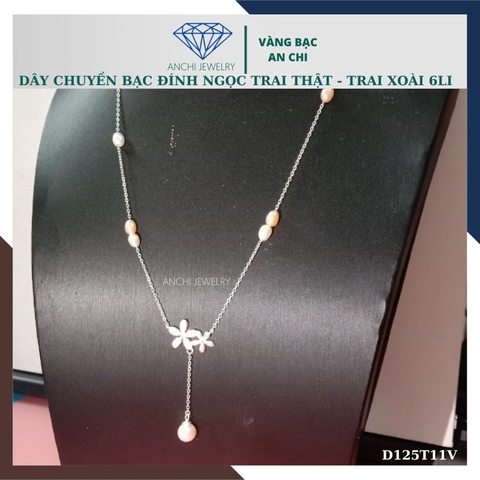 Dây chuyền ngọc trai nữ mặc áo dài thật đẹp mã D125TX11T2l8