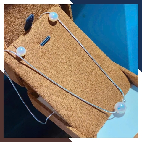 Dây chuyền bạc ngọc trai xuyên tâm cho nữ trẻ đẹp mã 910AC250