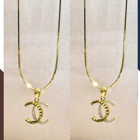 Dây chuyền Chanel vàng tây 10k đính đá cho nữ nhiều mẫu đẹp mã D54M1731