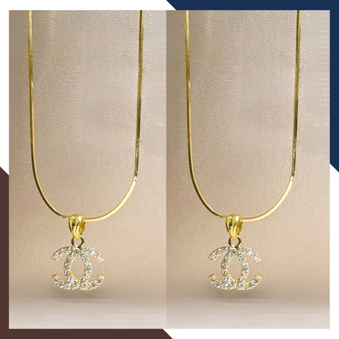 Dây chuyền Chanel vàng tây 10k đính đá cho nữ nhiều mẫu đẹp mã D54M1731