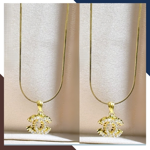 Dây chuyền Chanel vàng tây 10k đính đá cho nữ nhiều mẫu đẹp mã D54M1731