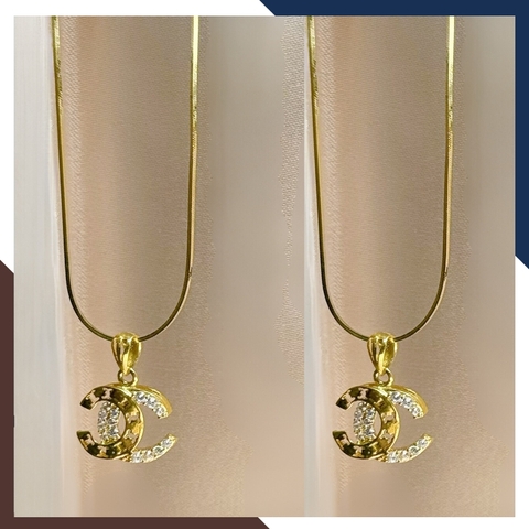 Dây chuyền Chanel vàng tây 10k đính đá cho nữ nhiều mẫu đẹp mã D54M1731