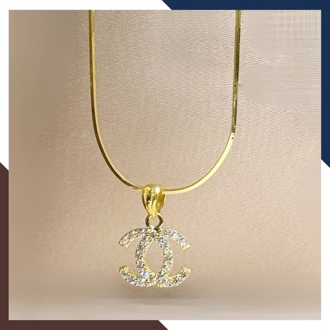 Dây chuyền Chanel vàng tây 10k đính đá cho nữ nhiều mẫu đẹp mã D54M1731