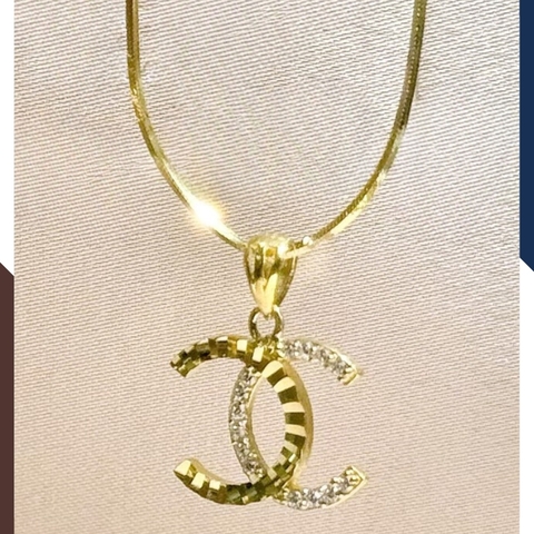 Dây chuyền Chanel vàng tây 10k đính đá cho nữ nhiều mẫu đẹp mã D54M1731