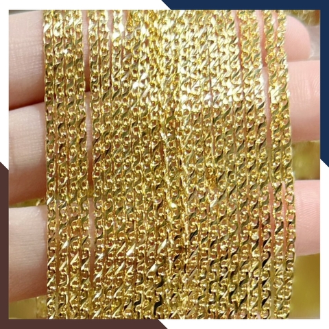 Dây chuyền chữ cong bằng vàng tây 10k, mẫu trơn không mặt đẹp cho nữ mã N105T152