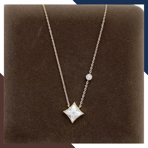 Dây Chuyền Cỏ 4 Lá Vàng Trắng 10k Nhập Khẩu Hàn Quốc Cho Nữ DCVN196