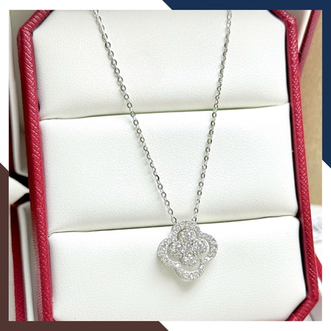 Dây Chuyền Cỏ 4 Lá Vàng Trắng 10k Nhập Khẩu Hàn Quốc Cho Nữ DCVN196