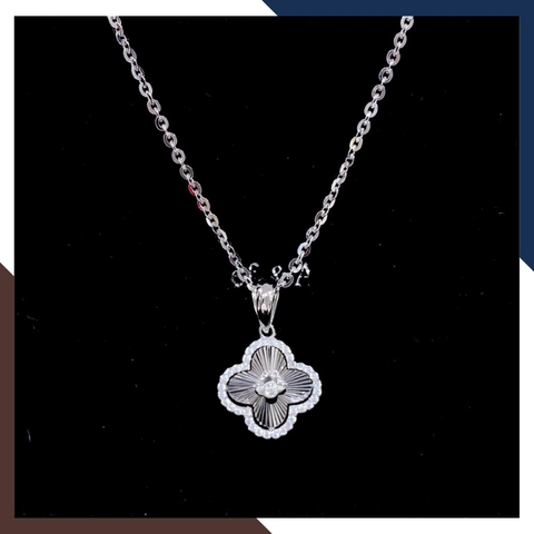 Dây Chuyền Cỏ 4 Lá Vàng Trắng Ý Cho Nữ DCVN187 – Tinh Xảo, Sang Trọng & Đẳng Cấp