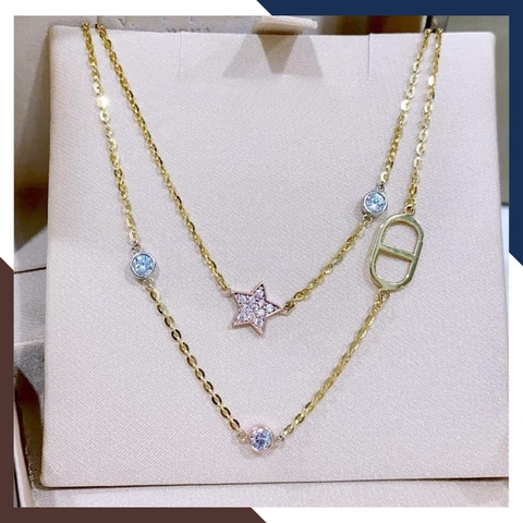 Dây Chuyền Dior Vàng Ý 10k Cho Nữ DCVN339 – Sang Trọng, Lịch Lãm