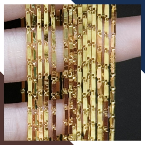 Dây chuyền đốt vuông bằng vàng tây 10k cho nữ đẹp mã TL73