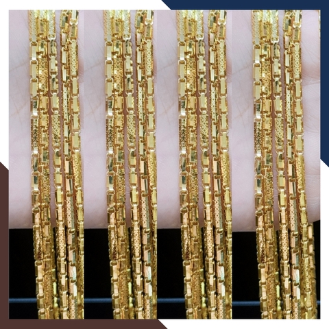 Dây chuyền vàng tây nam nữ 10k mẫu khúc ống trúc khúc trụ kim tiền mã TL235