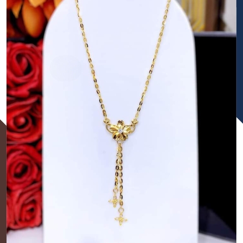 Dây chuyền liền mặt hình hoa mai bằng vàng tây 10k phối tua rua cho nữ đẹp mã TL110