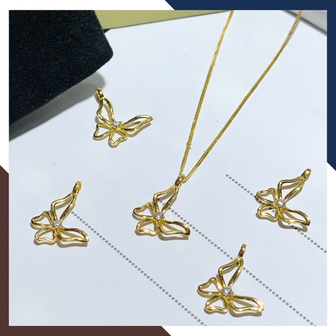 Dây chuyền mặt hình con bướm vàng tây 10k cho nữ đẹp mã D40M09