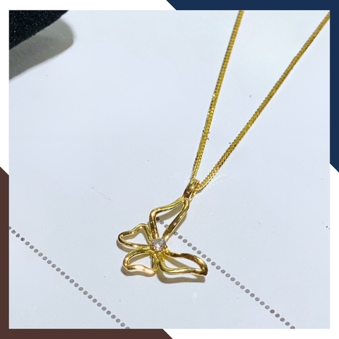 Dây chuyền mặt hình con bướm vàng tây 10k cho nữ đẹp mã D40M09
