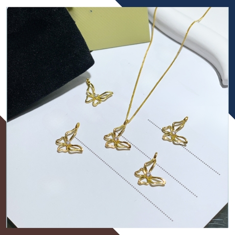 Dây chuyền mặt hình con bướm vàng tây 10k cho nữ đẹp mã D40M09