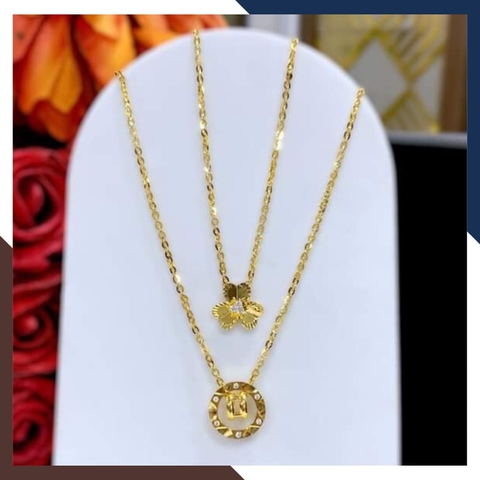 Dây chuyền mặt hình tròn vàng tây 10k đính đá cho nữ đẹp mã TL100