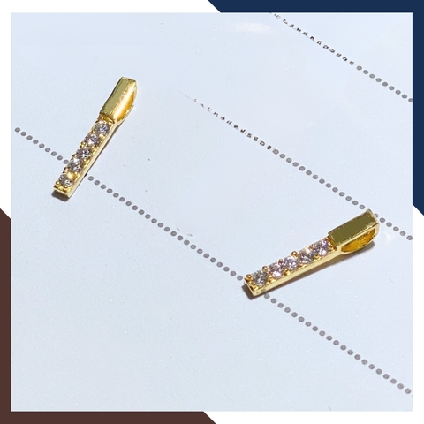 Dây chuyền mặt thanh dọc bằng vàng tây 10k đính đá cho nữ đẹp mã D33M11