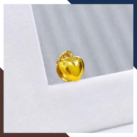 Dây chuyền mặt trái tim phồng bằng vàng tây 10k cho nữ đẹp mã D33M7