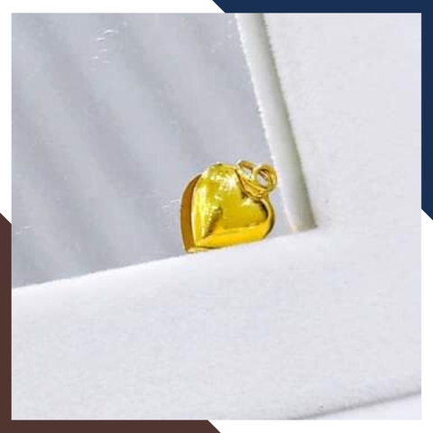 Dây chuyền mặt trái tim phồng bằng vàng tây 10k cho nữ đẹp mã D33M7