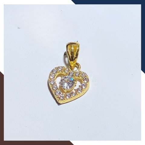 Dây chuyền mặt trái tim vàng tây 10k đính đá cho nữ đẹp mã D4560M14