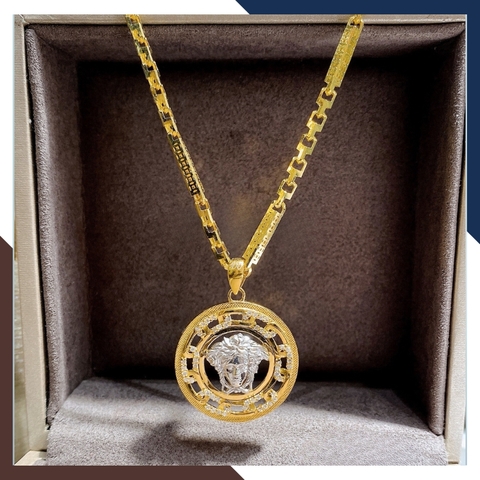 Dây chuyền mặt Versace vàng tây 10k 3.3 chỉ 2 màu trắng vàng cho nam đẹp mã D230M104