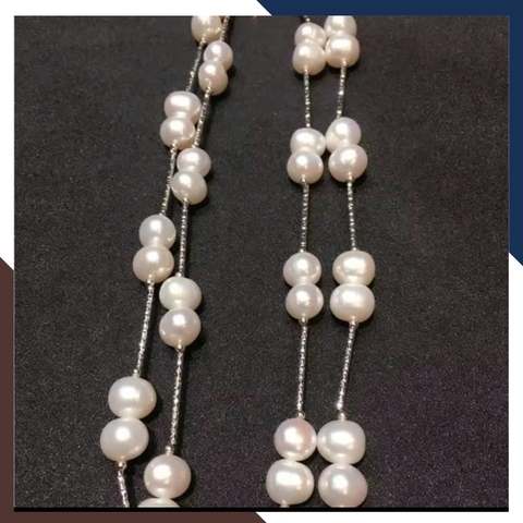 Dây Chuyền Ngọc Trai Dài 85cm VCNT115 | Bạc 925 Xi Bạch Kim